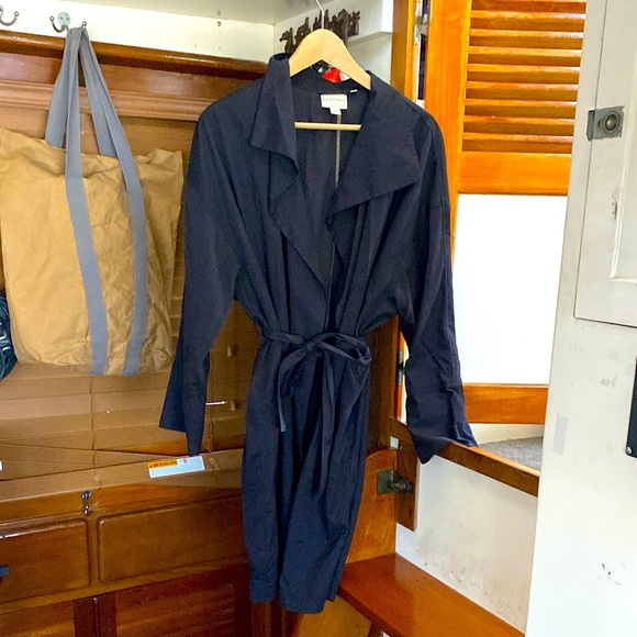 DKNY Pure size Small Black Belted Trench Coat - Picture 1 of 7